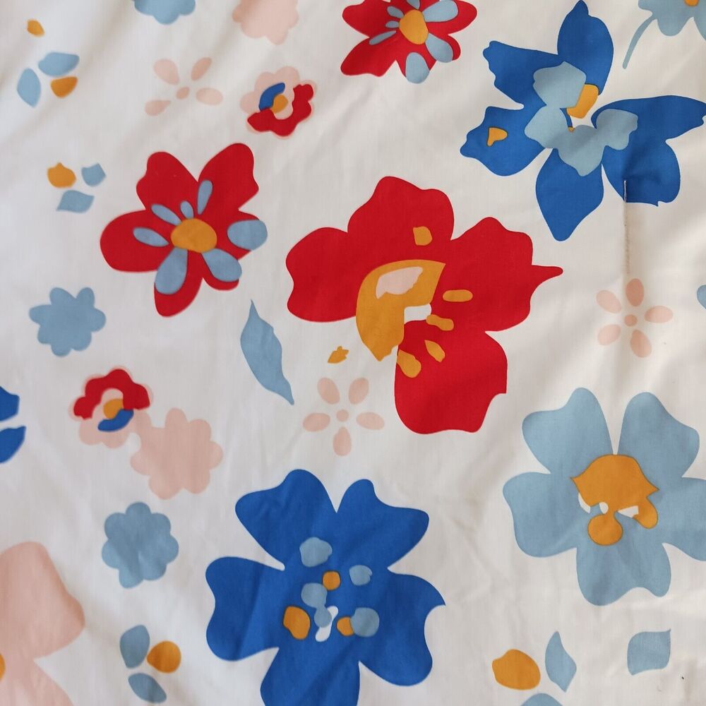 Red Floral Bohemian Twin Blanket Comforter Bedspread 91.x62 White Colorful VTG - Picture 3 of 15
